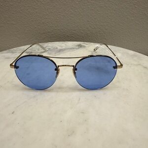 Garrett Leight Sunglasses Beaumont Blue Magic Round GLCO New Unisex